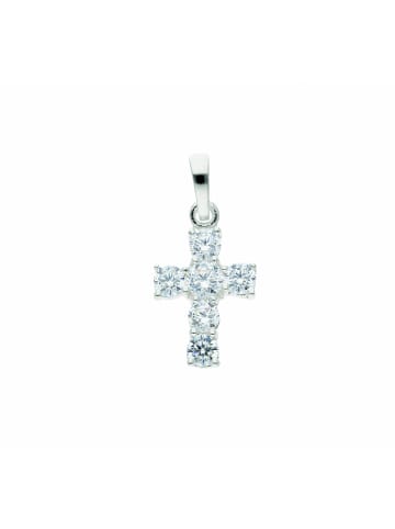 Adeliás 925 Silber Kreuz Anhänger mit Zirkonia in silber