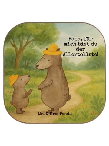 Mr. & Mrs. Panda Glasuntersetzer Bären mit Hut Design mit Spruch in Weiß