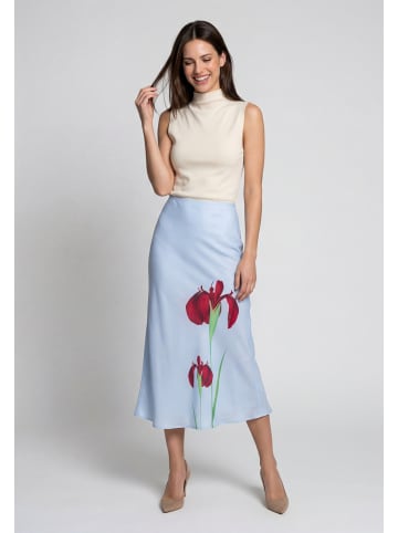 Usha Women Skirt in light blue rose