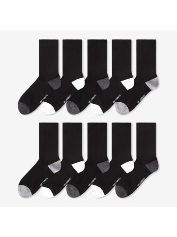 Occulto 10er Pack Muster Baumwollsocken Gertrud in Schwarz-Grau