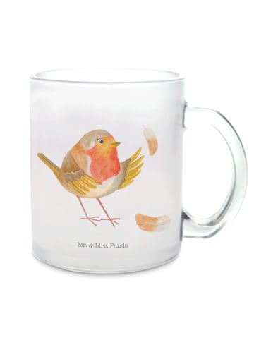 Mr. & Mrs. Panda Teetasse Rotkehlchen Federn ohne Spruch in Transparent