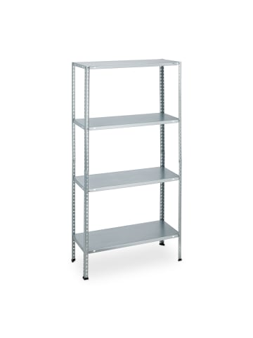 relaxdays 2 x Schwerlastregal in Silber- (B)75,5 x (H)147,5 x (T)30,5 cm