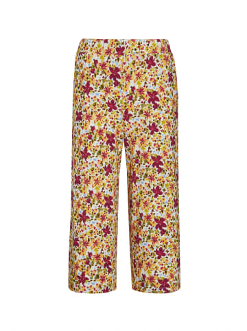 GOLDNER Kurzgröße:  Capri-Druckhose Louisa, weit in bunt / geblümt