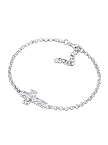 Nenalina Armband 925 Sterling Silber Kreuz, Ornament in Silber