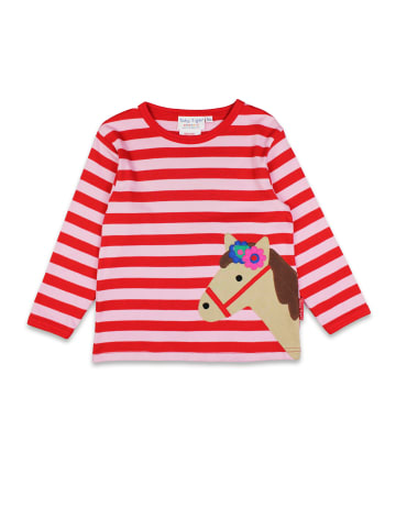 Toby Tiger Langarmshirt mit Pferdekopf-Applikation in rosa