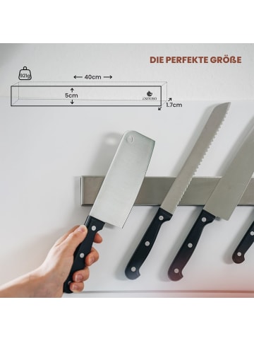 Exitoso Magnetleiste für Messer 40cm Edelstahl selbstklebend Silberfarben