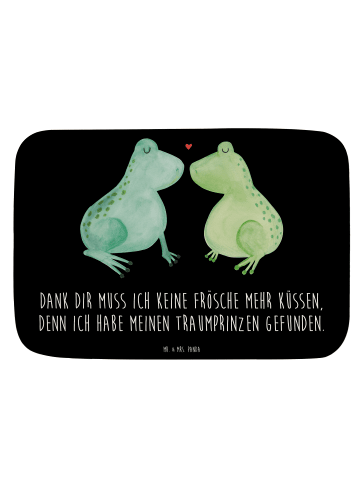 Mr. & Mrs. Panda Badematte Frosch Liebe mit Spruch in Schwarz