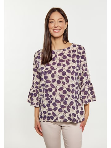 Usha Damen Bluse in Beige Mehrfarbig