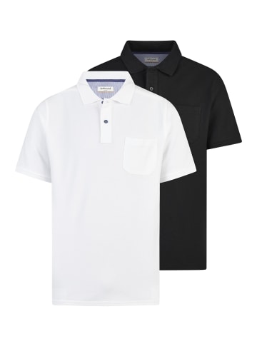 Redmond Poloshirt Basic in Schwarz / weiß