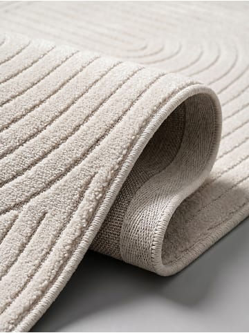 KADIMA DESIGN Outdoor-Teppich Geometrisch pflegeleicht Balkon Terrasse Outdoor in Creme