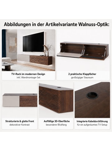 MCW TV-Rack Q84, Nussbaum-Optik hell
