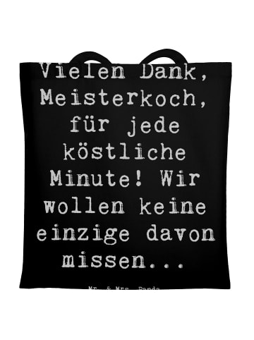 Mr. & Mrs. Panda Tote Bag Spruch Danke Koch mit Spruch in Schwarz