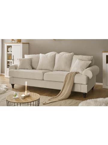 Furn.Design Sofa beige Landhaus, Couch 3,5-Sitzer 230 cm