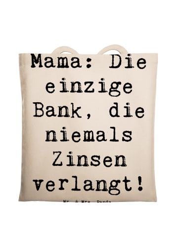 Mr. & Mrs. Panda Tragetasche Mutter Bank mit Spruch in Creme