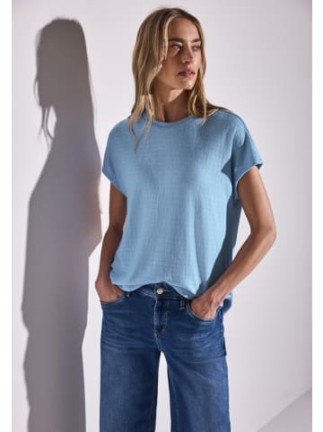 Street One Shirt mit Streifenstruktur in Blau
