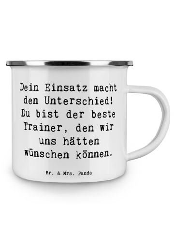 Mr. & Mrs. Panda Emaille Tasse Spruch Trainer Unterschied mit Sp... in Weiß