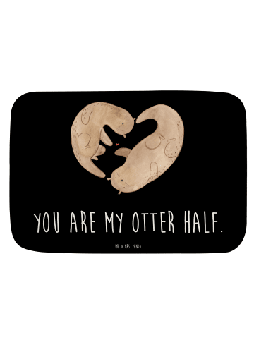 Mr. & Mrs. Panda Badteppich Otter Herz mit Spruch in Schwarz