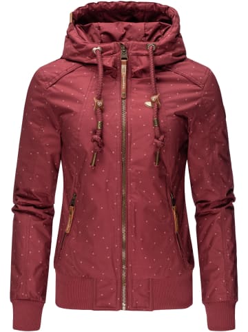 ragwear Winterjacke Druna Print Winter in Wine Red