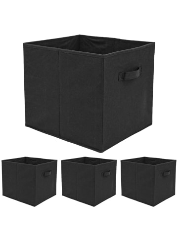 DuneDesign 4er Set Aufbewahrungsbox mit Griff 33x38x33cm in Schwarz