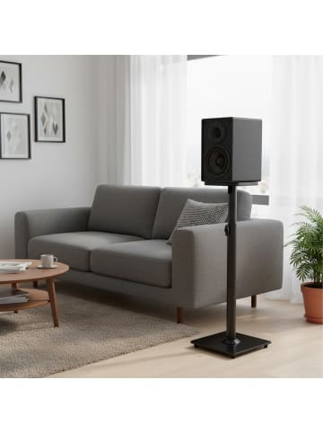 relaxdays 2 x Lautsprecherständer in Schwarz – 72-95 cm