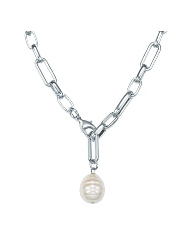 Lulu & Jane Perlen-Kette Metall-Legierung Muschelkernperle in silber