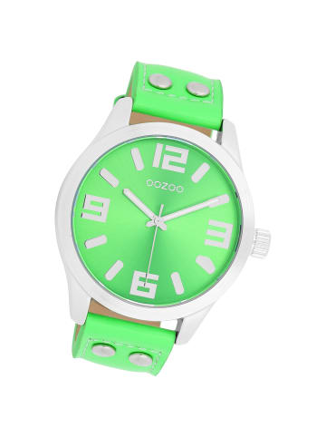 Oozoo Armbanduhr Oozoo Timepieces fluo grün extra groß (ca. 46mm)