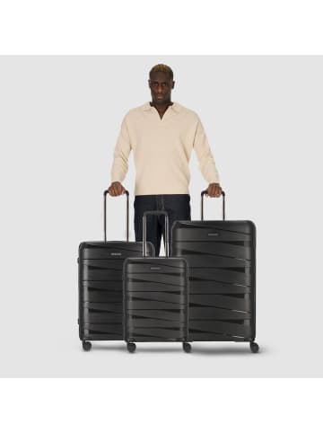 Redolz Essentials 10 3-SET 4 Rollen Kofferset 3-teilig in black-metallic 2