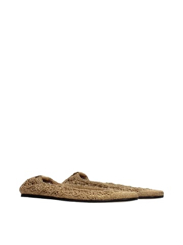 Gold Stoff Ballerina Flache Schuhe