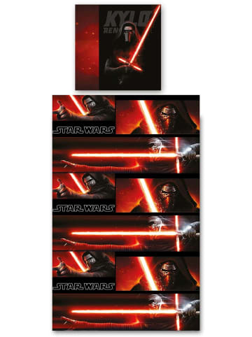 Global Labels 2 tlg. Renforcé Bettwäsche 135x200cm Star Wars in Weiß/Rot