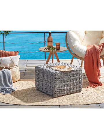 Beliani Pouf NALLI in Grau - (W) 50 x (H) 35 x (L) 50 cm