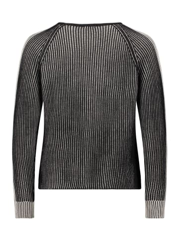 Betty Barclay Grobstrick-Pullover mit Rippenstruktur in Patch Black/Beige