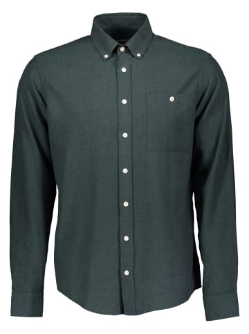 Roy Robson Langarmhemd Regular Fit mit Button Down Kragen in grün