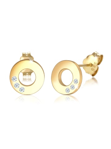 Elli DIAMONDS  Ohrringe 585 Gelbgold Kreis, Geo in Gold