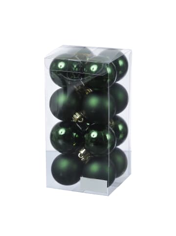 MARELIDA 16er Set Christbaumkugeln Weihnachtskugeln bruchfest D: 4cm in grün