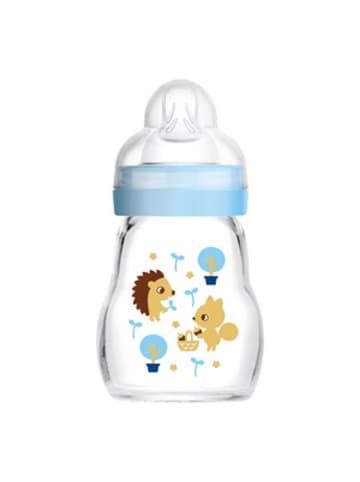 MAM Babyflasche Feel Good, Glas, 170 ml, ab 0M in Blau