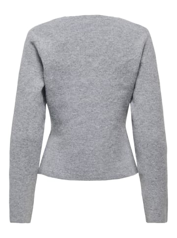 JDY Strickjacke in Medium Grey Melange