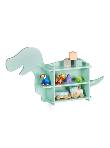 relaxdays Kinderregal "Dino" in Türkis - (B)84 x (H)43,5 x (T)13,5 cm