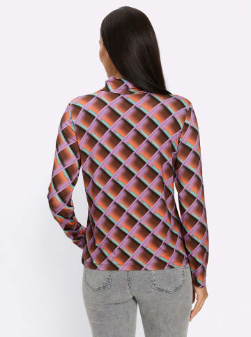 Heine Langarm-Shirt in lavendel-schoko-bedruckt