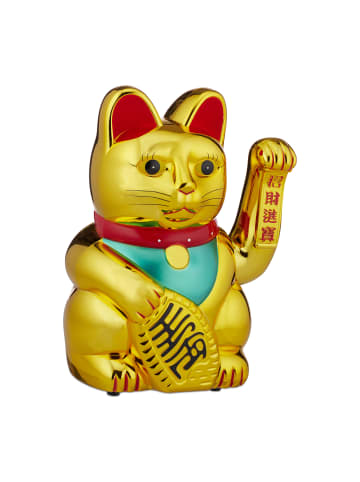 relaxdays Winkekatze in Gold - (H)48 cm