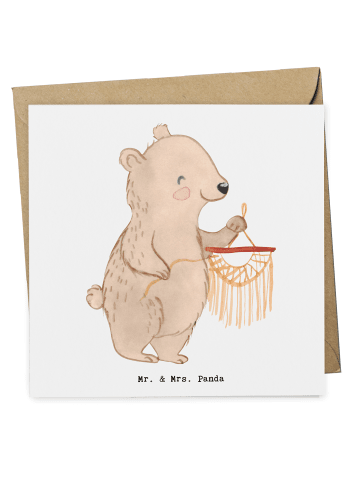 Mr. & Mrs. Panda Klappkarte Bär Makramee ohne Spruch in Weiß