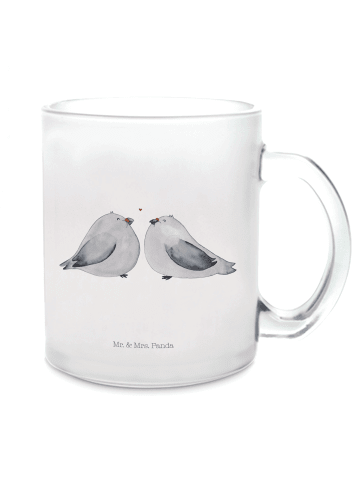 Mr. & Mrs. Panda Trinkbecher Turteltauben Liebe ohne Spruch in Transparent