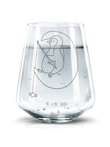Mr. & Mrs. Panda Wasserglas Pinguin Mond ohne Spruch in Transparent