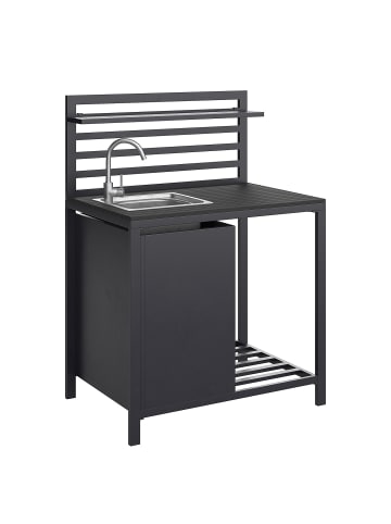 home24 Gartenküchenset Portol 2-teilig Kombi B in Schwarz