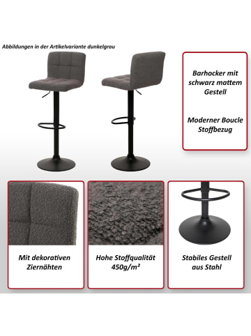 MCW 2er-Set Barhocker G87, Dunkelgrau