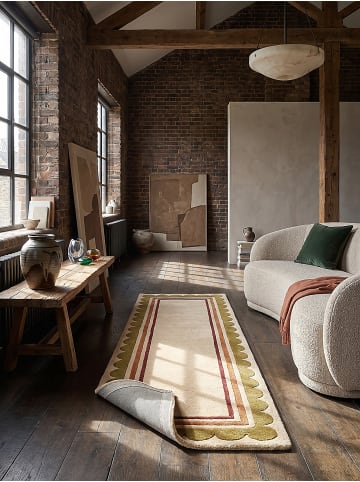 KADIMA DESIGN Teppich Wolle für Fußbodenheizung WENSUM modern Wohnzimmer in Beige-Multicolor