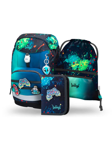 BAAGL 3-tlg. Set: Schulrucksack Airy Plus in Blau Chill