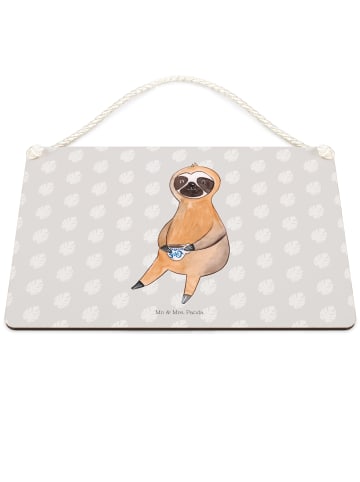 Mr. & Mrs. Panda Schild Faultier Kaffee ohne Spruch in Grau Pastell