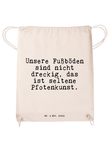 Mr. & Mrs. Panda Turnbeutel Unsere Fußböden sind nicht... mit Sp... in Creme