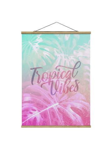 WALLART Stoffbild mit Posterleisten - Rainbow - Tropical Vibes in Pink