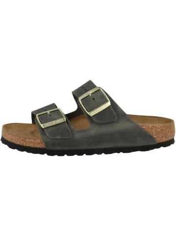 Birkenstock Pantolette Arizona geöltes Nubukleder schmal in gruen